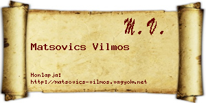 Matsovics Vilmos névjegykártya